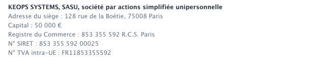 Informations éditeur du site